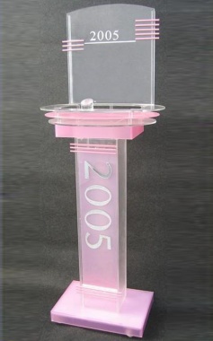 粉紅色亞克力組合展示架 亞克力組合講臺展示架 有機玻璃展示架